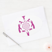 Sticker Ovale Art de sensibilisation au cancer du sein Imprimer (Enveloppe)