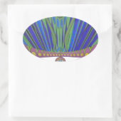 Sticker Ovale Art Décoratif Bleu d'Afrique Design Imprimer (Sac)