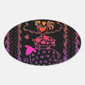 STICKER OVALE ART FOLAIRE ANIMAUX DE FERME MOUSSE, PIG, ROOSTER (Devant)