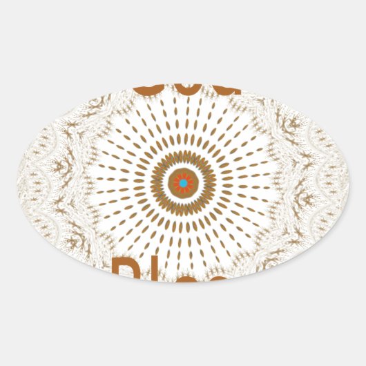 Sticker Ovale Art Motif Africain Traditionnel Imprimer (Devant)