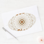 Sticker Ovale Art Motif Africain Traditionnel Imprimer (Enveloppe)