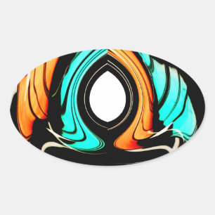 Sticker Ovale Art Motif traditionnel africain Imprimer