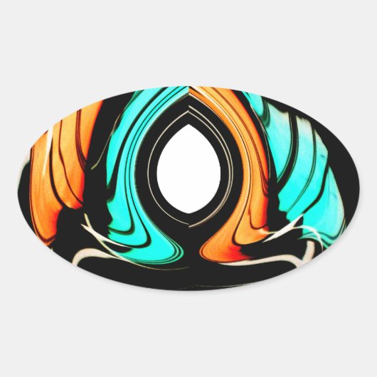 Sticker Ovale Art Motif traditionnel africain Imprimer (Devant)