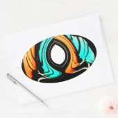 Sticker Ovale Art Motif traditionnel africain Imprimer (Enveloppe)