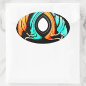 Sticker Ovale Art Motif traditionnel africain Imprimer (Sac)