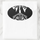 Sticker Ovale Art noir et blanc africain (Sac)