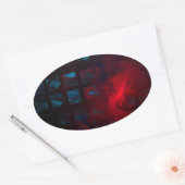 Sticker Ovale Artwork numérique Abstrait incendie et glace (Enveloppe)