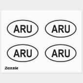 Sticker Ovale Aruba "ARU" (Feuille)