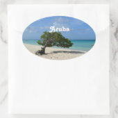 Sticker Ovale Aruba Divi Divi Tree (Sac)