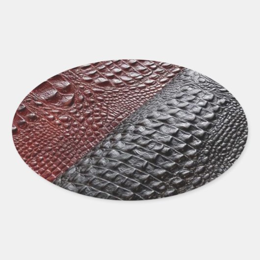Sticker Ovale Aspect de la peau du serpent (Devant)