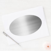 Sticker Ovale Aspect métallique en acier inoxydable (Enveloppe)