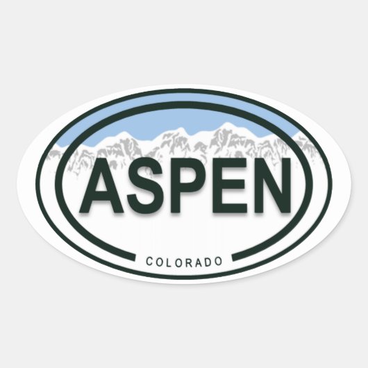 Sticker Ovale Aspen Colorado Rocky Mountain (Devant)
