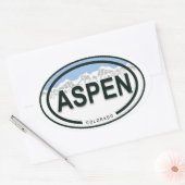 Sticker Ovale Aspen Colorado Rocky Mountain (Enveloppe)