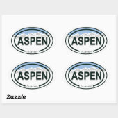Sticker Ovale Aspen Colorado Rocky Mountain (Feuille)
