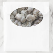 Sticker Ovale Assaisonnement de l'ail brut Aliments sains Fond d (Sac)