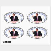 Sticker Ovale Assieds-toi et ferme-toi (Feuille)