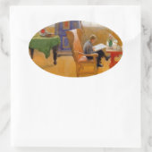 Sticker Ovale Assis dans le fauteuil (Sac)