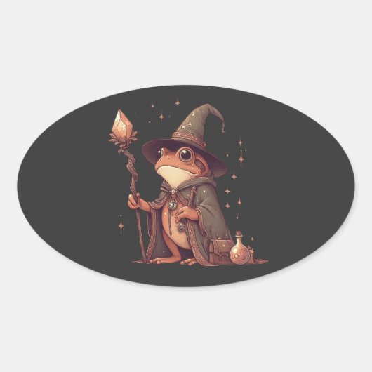 Sticker Ovale Assistant Grenouille magique (Devant)