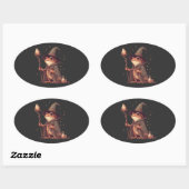 Sticker Ovale Assistant Grenouille magique (Feuille)