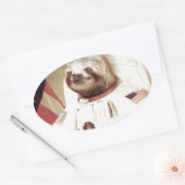 Sticker Ovale Astronaut Sloth (Enveloppe)