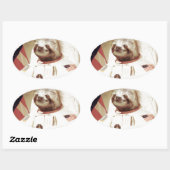 Sticker Ovale Astronaut Sloth (Feuille)