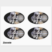 Sticker Ovale astronef mission solar system planar (Feuille)