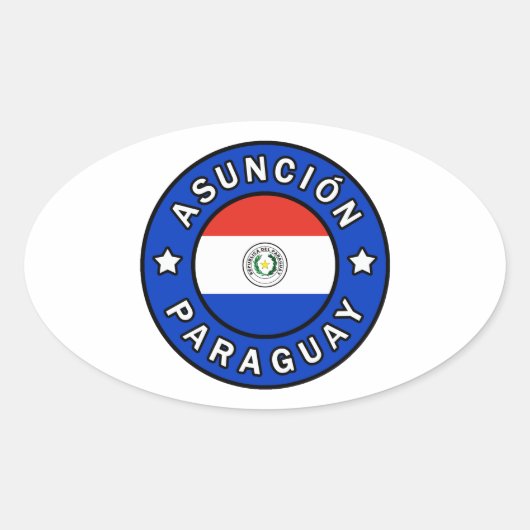 Sticker Ovale Asunción Paraguay (Devant)