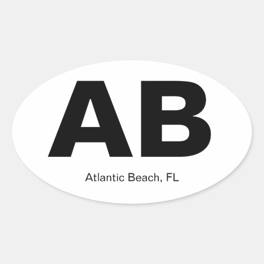 Sticker Ovale Atlantic Beach, FL (Devant)