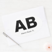 Sticker Ovale Atlantic Beach, FL (Enveloppe)