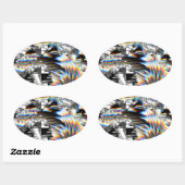 Sticker Ovale Attaque arc-en-ciel (Feuille)