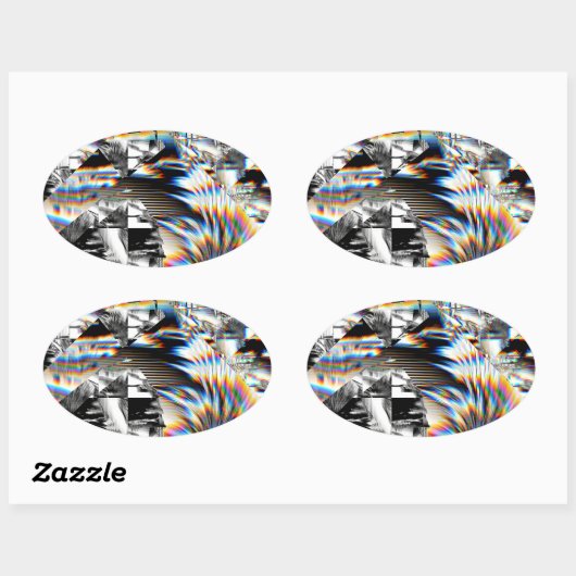 Sticker Ovale Attaque arc-en-ciel (Feuille)