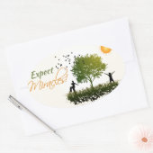 Sticker Ovale Attendez-vous aux miracles (Enveloppe)