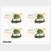 Sticker Ovale Attendez-vous aux miracles (Feuille)