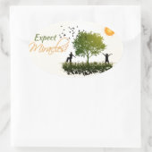 Sticker Ovale Attendez-vous aux miracles (Sac)