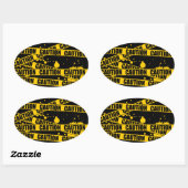 Sticker Ovale Attention ! (Feuille)