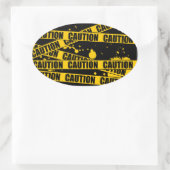 Sticker Ovale Attention ! (Sac)