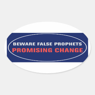 Sticker Ovale Attention aux faux prophètes...Autocollant