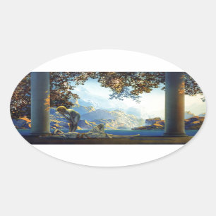 Sticker Ovale Aube de Maxfield Parrish