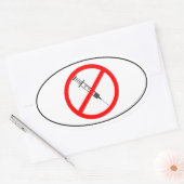 Sticker Ovale Aucun vaccin (Enveloppe)