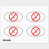 Sticker Ovale Aucun vaccin (Feuille)