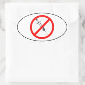 Sticker Ovale Aucun vaccin (Sac)