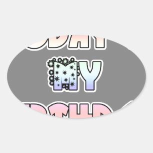 Sticker Ovale Aujourd'hui est mon anniversaire Baby Pink Art Pri