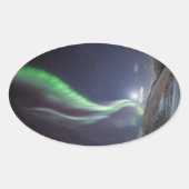 Sticker Ovale Aurora Borealis Norvège (Devant)