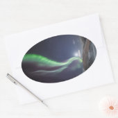 Sticker Ovale Aurora Borealis Norvège (Enveloppe)