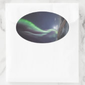 Sticker Ovale Aurora Borealis Norvège (Sac)