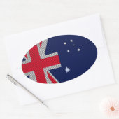 Sticker Ovale Australie Drapeau Design en fibre de carbone Style (Enveloppe)