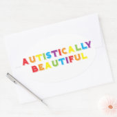 Sticker Ovale Autistement Belle (Enveloppe)