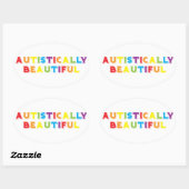 Sticker Ovale Autistement Belle (Feuille)