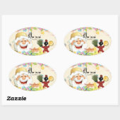 Sticker Ovale **Autocollant en forme ovale sur le thème Nowruz** (Feuille)