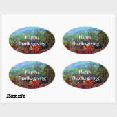 Sticker Ovale Automne Thanksgiving Photographie (Feuille)
